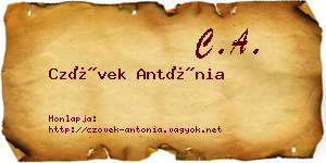Czövek Antónia névjegykártya