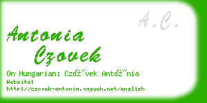 antonia czovek business card